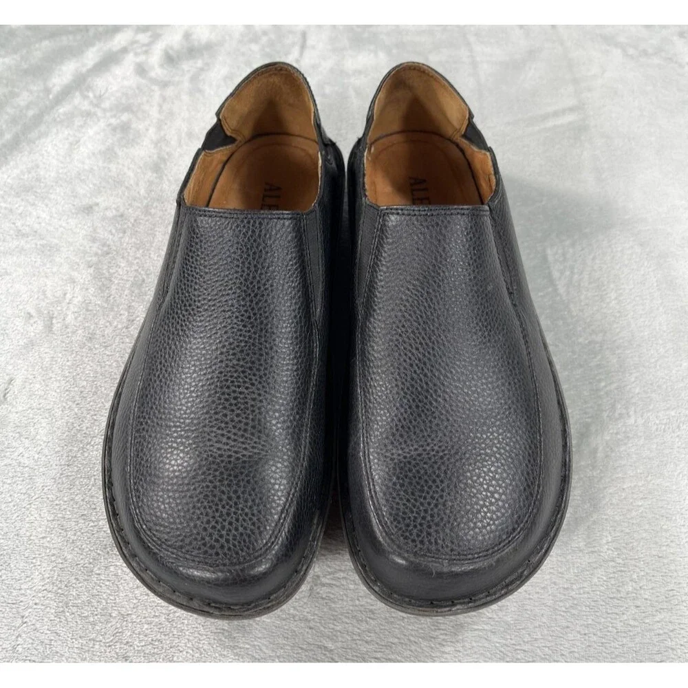 Alegria Schuster Black Pebbled Leather Mens Casual Slip On Shoes 9.5 Comfort 43